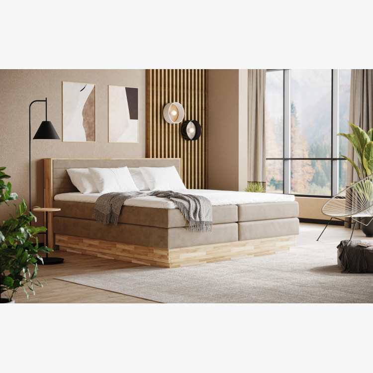 Postel boxspring s úložným prostorem, Moneta 180 hnedá
