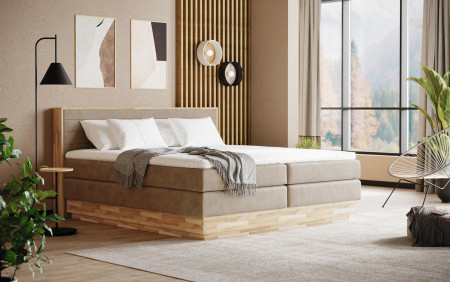 Postel boxspring s úložným prostorem, Moneta 180 hnedá