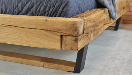 Masívni ram postele kovové nohy, Laura 160 x 200