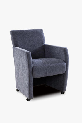 Universeller Sessel Roger aus Holz mit Baumwollbezug und