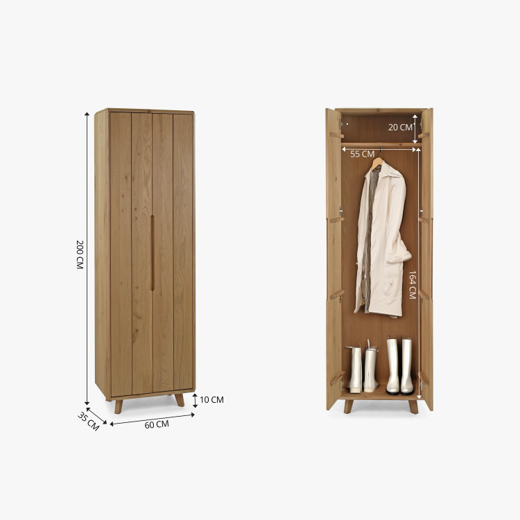 Massivholz Flurschrank Weiß Eiche Skandinavisches Design