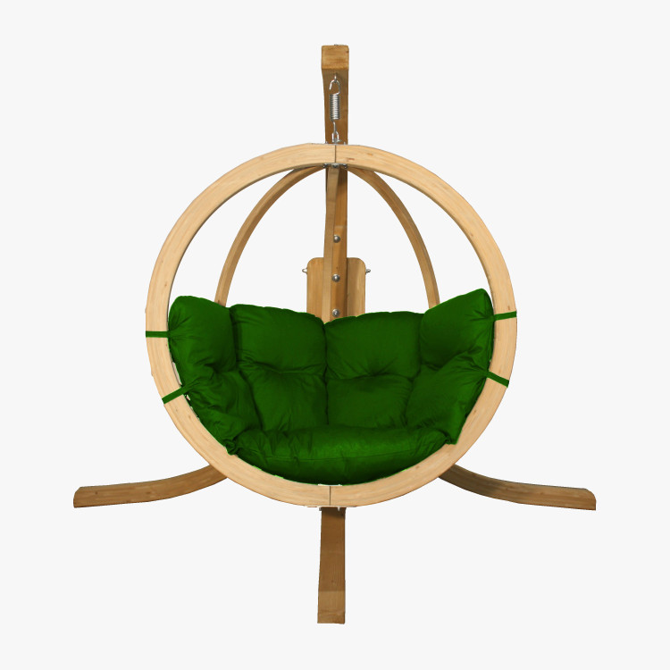 Houpací křeslo s konstrukcí, zelená