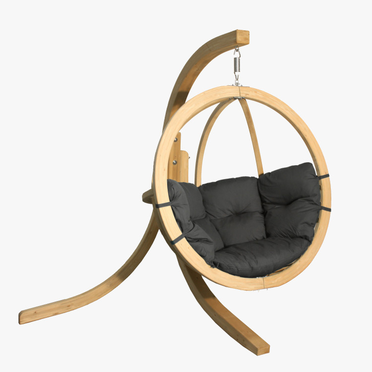 Houpací křeslo s konstrukcí, grafit