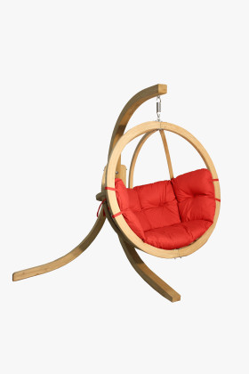 Houpací křeslo s konstrukcí, červená