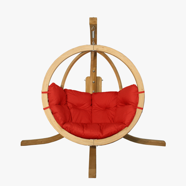 Houpací křeslo s konstrukcí, červená