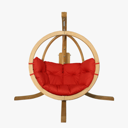 Houpací křeslo s konstrukcí, červená