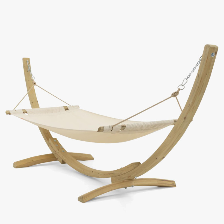 Hamak s dřevěnou konstrukcí , kremový