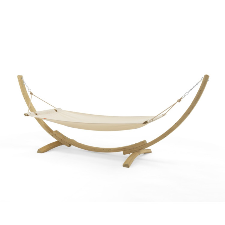 Hamak s dřevěnou konstrukcí , kremový