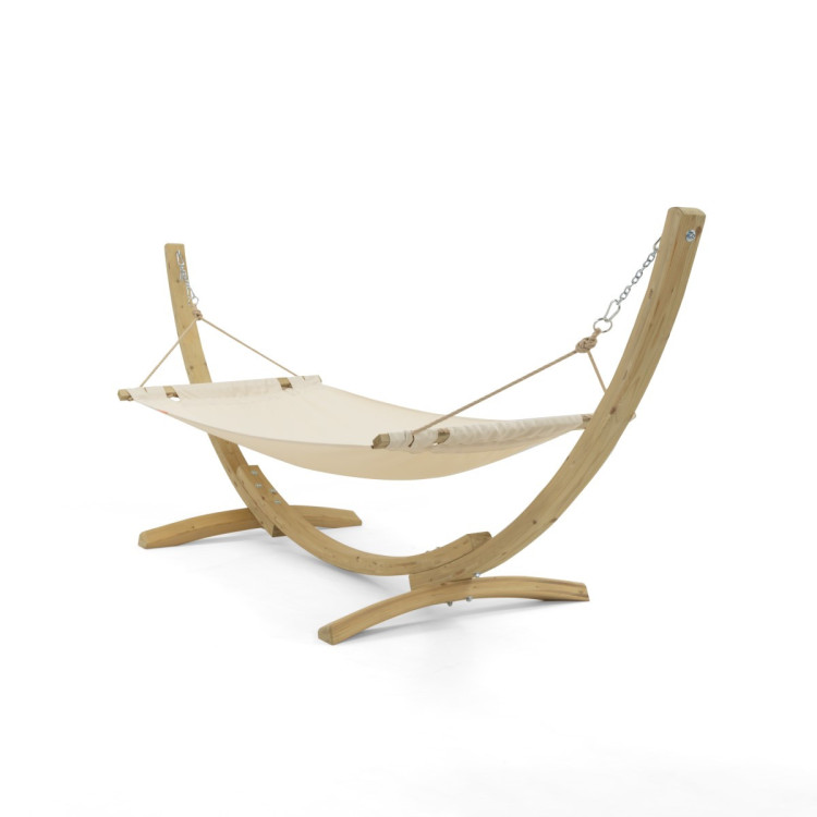 Hamak s dřevěnou konstrukcí , kremový