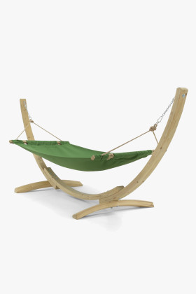 Hamak s dřevěnou konstrukcí , zelený