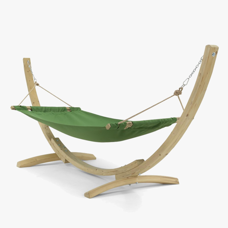 Hamak s dřevěnou konstrukcí , zelený