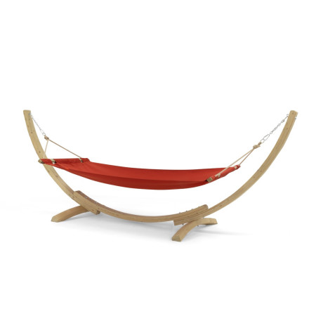 Hamak s dřevěnou konstrukcí , červený