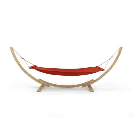 Hamak s dřevěnou konstrukcí , červený