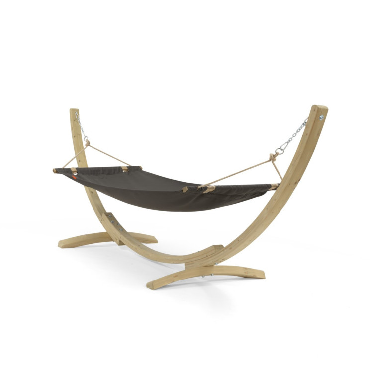 Hamak s dřevěnou konstrukcí , barva grafit