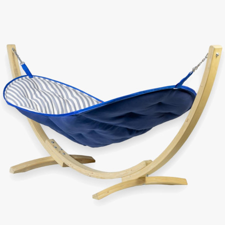 Hamak LUX s dřevěnou konstrukcí , barva modrá