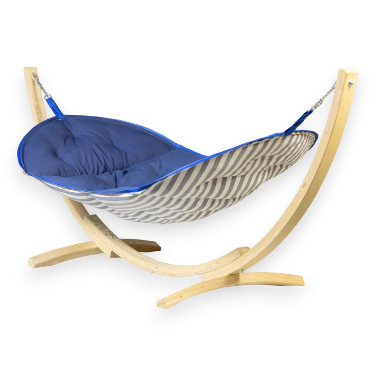 Hamak LUX s dřevěnou konstrukcí , barva modrá