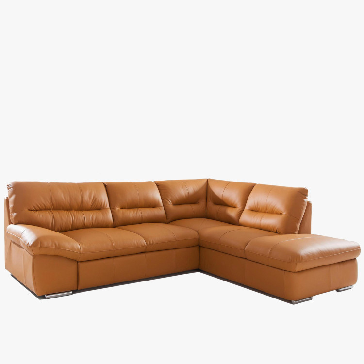 Rohová sedací souprava - pravá kůže Amber , William - roh v pravo