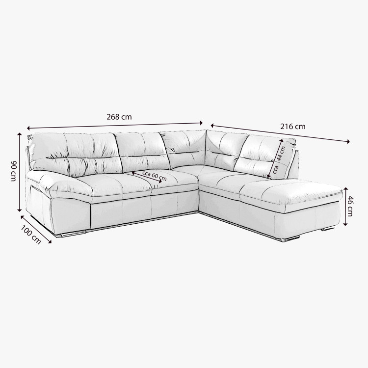 Rohová sedací souprava - pravá kůže Amber , William - roh v pravo