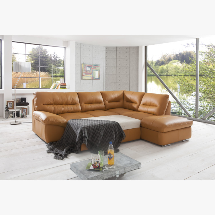 Rohová sedací souprava - pravá kůže Amber , William - roh v pravo