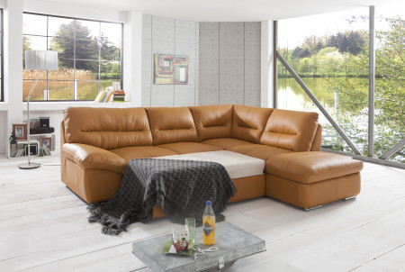 Rohová sedací souprava - pravá kůže Amber , William - roh v pravo