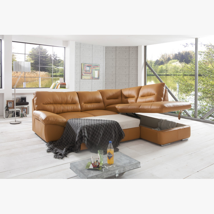 Rohová sedací souprava - pravá kůže Amber , William - roh v pravo