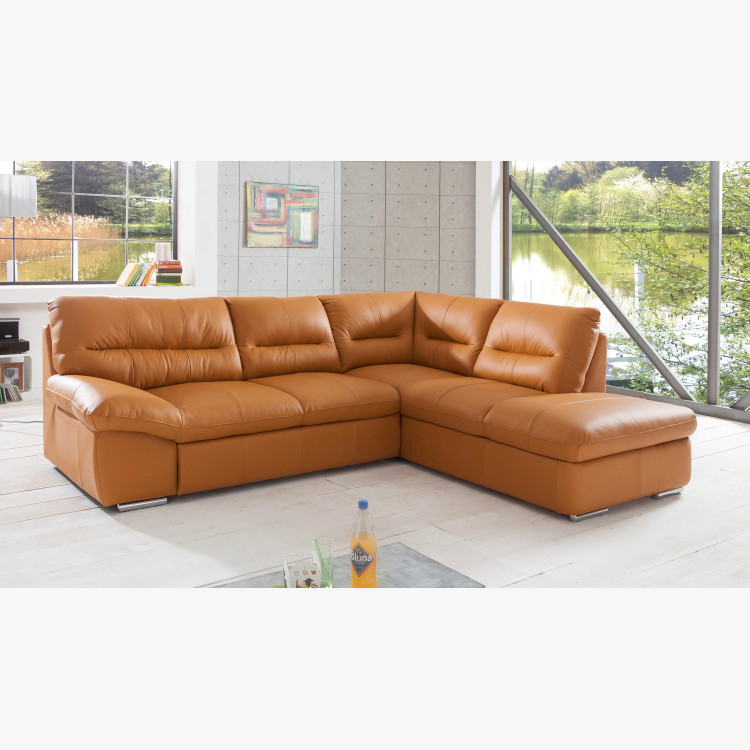 Rohová sedací souprava - pravá kůže Amber , William - roh v pravo