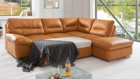 Rohová sedací souprava - pravá kůže Amber , William - roh v pravo