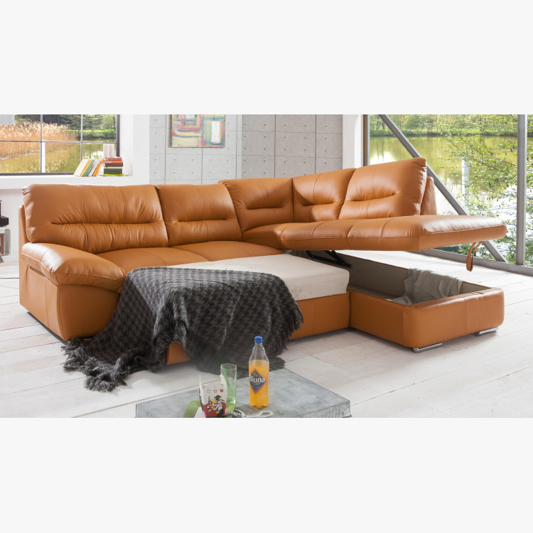 Rohová sedací souprava - pravá kůže Amber , William - roh v pravo