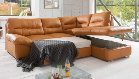 Rohová sedací souprava - pravá kůže Amber , William - roh v pravo