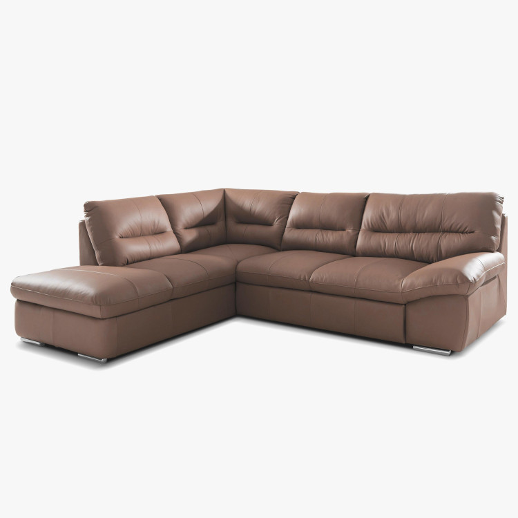 Rohová sedací souprava - pravá kůže, roh v levo - výber barvy