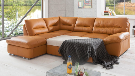 Rohová sedací souprava - pravá kůže, roh v levo - výber barvy