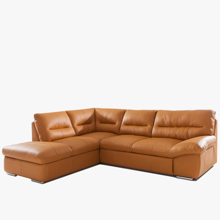 Rohová sedací souprava - pravá kůže, roh v levo - výber barvy