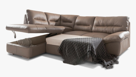 Rohová sedací souprava - pravá kůže, roh v levo - výber barvy