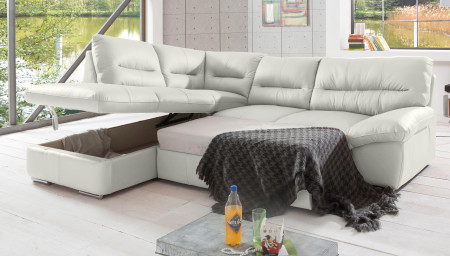 Rohová sedací souprava - pravá kůže, roh v levo - výber barvy