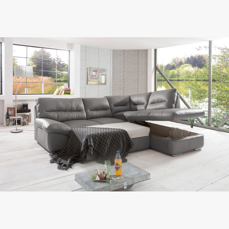 Rohová sedací souprava - pravá kůže, roh v pravo - výber barvy