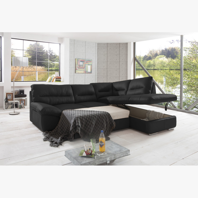 Rohová sedací souprava - pravá kůže, roh v pravo - výber barvy