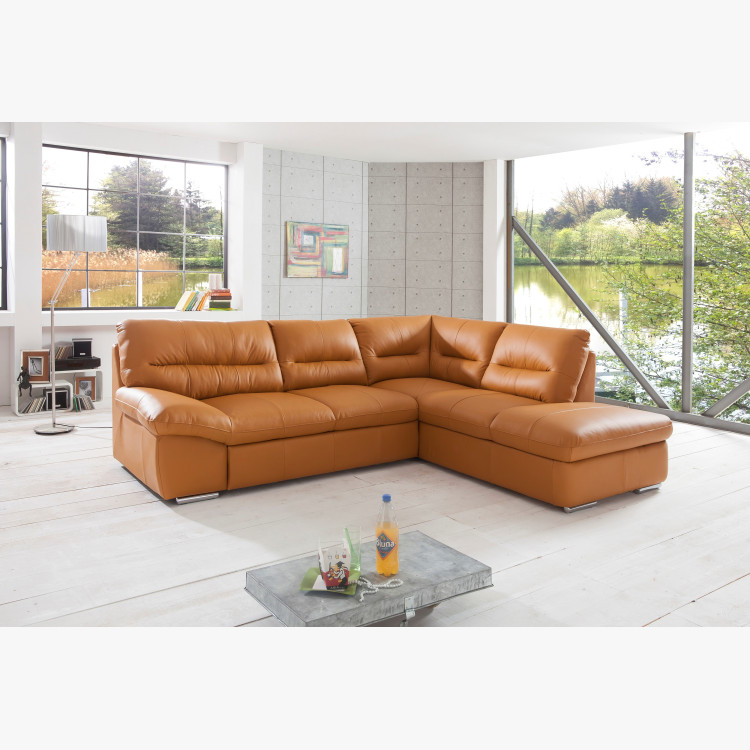 Rohová sedací souprava - pravá kůže, roh v pravo - výber barvy