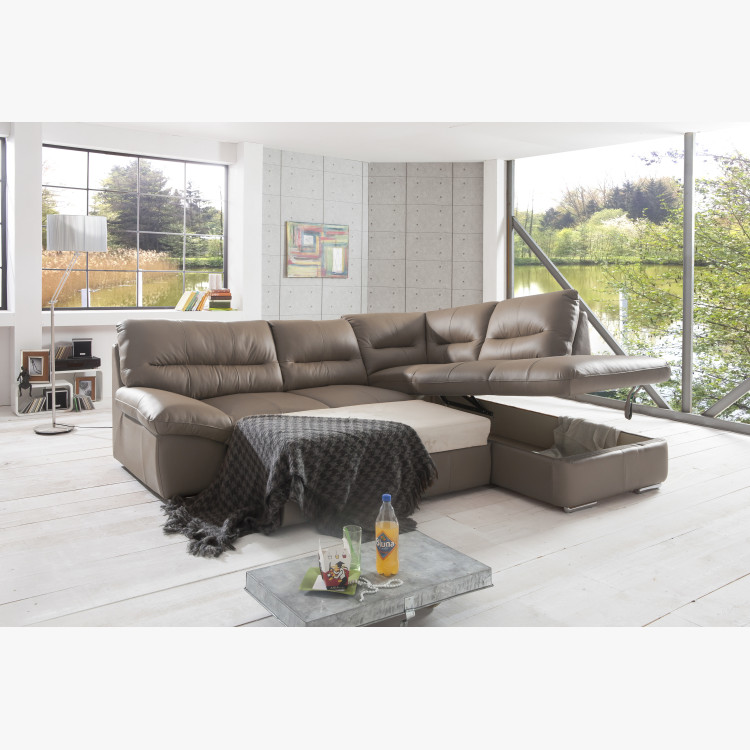 Rohová sedací souprava - pravá kůže, roh v pravo - výber barvy