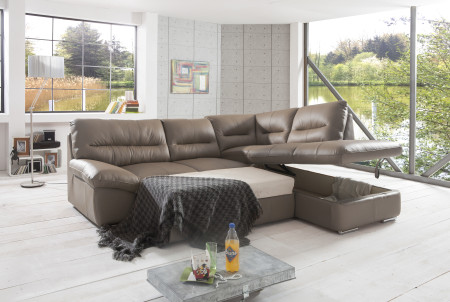 Rohová sedací souprava - pravá kůže, roh v pravo - výber barvy