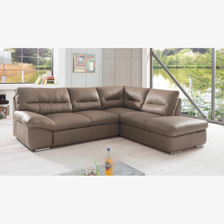 Rohová sedací souprava - pravá kůže, roh v pravo - výber barvy