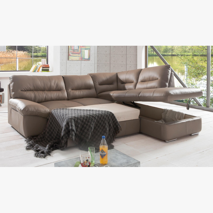 Rohová sedací souprava - pravá kůže, roh v pravo - výber barvy