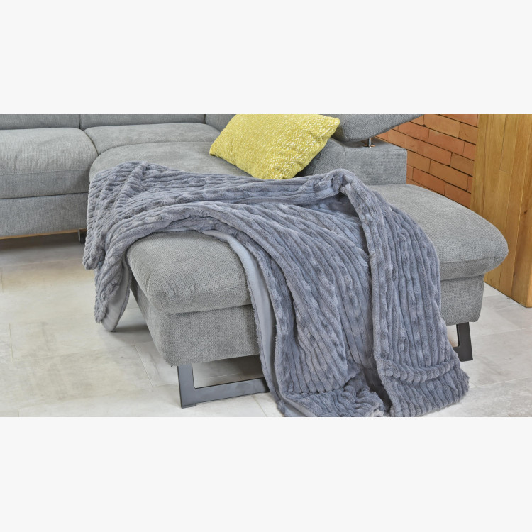 Rohová sedačka s rozkladem, látkova Haiti roh v pravo šedá