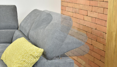 Rohová sedačka s rozkladem, látkova Haiti roh v pravo šedá