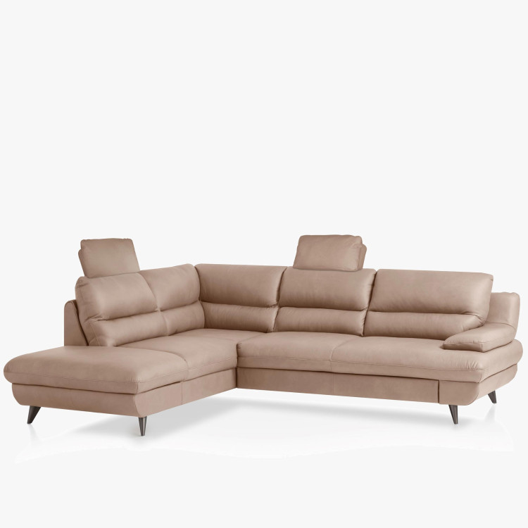 Kožená rohová sedačka s funkcí spaní roh v levo - výběr barvy