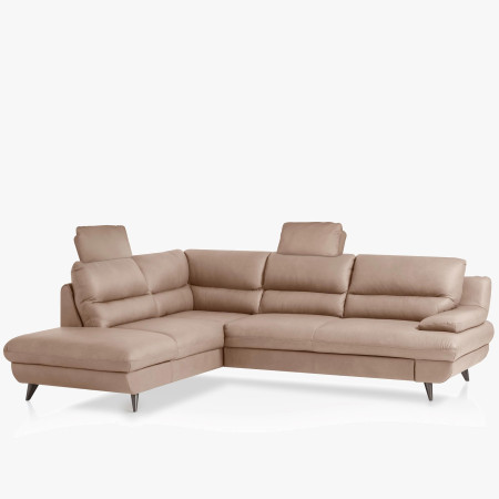 Kožená rohová sedačka s funkcí spaní roh v levo - výběr barvy