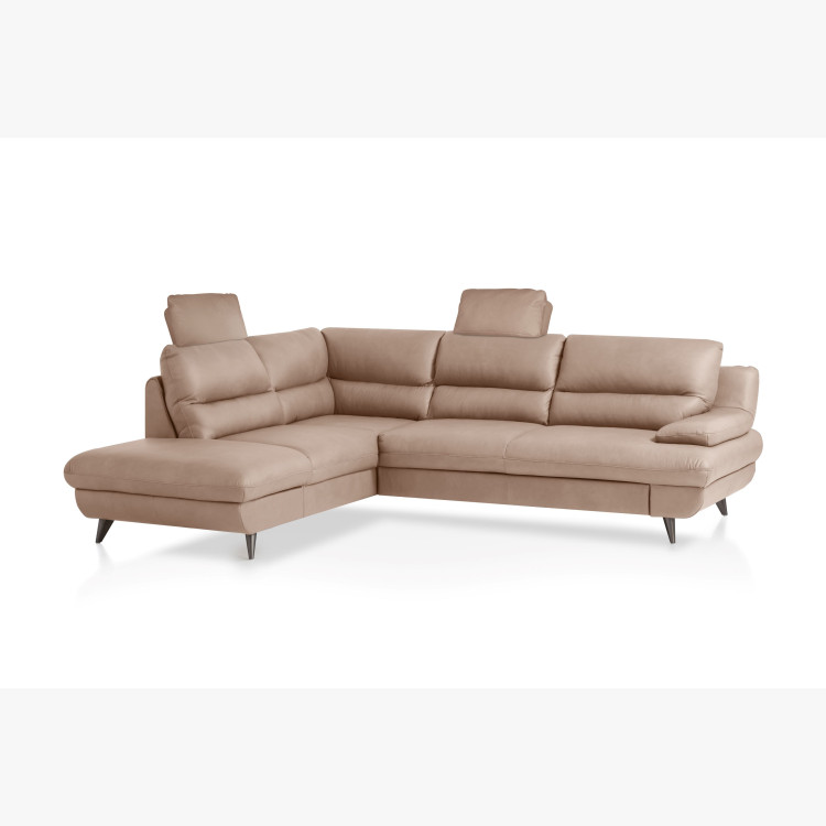 Kožená rohová sedačka s funkcí spaní roh v levo - výběr barvy