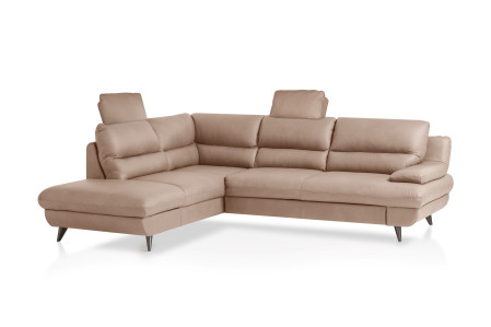 Kožená rohová sedačka s funkcí spaní roh v levo - výběr barvy