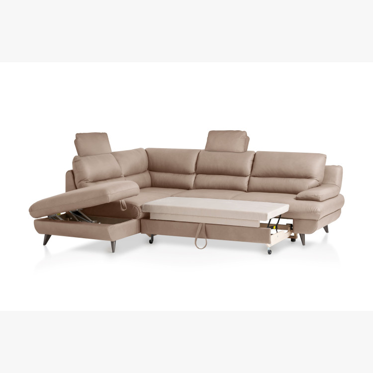 Kožená rohová sedačka s funkcí spaní roh v levo - výběr barvy