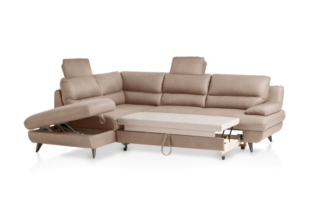 Kožená rohová sedačka s funkcí spaní roh v levo - výběr barvy