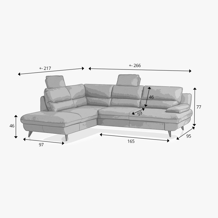 Kožená rohová sedačka s funkcí spaní roh v levo - výběr barvy